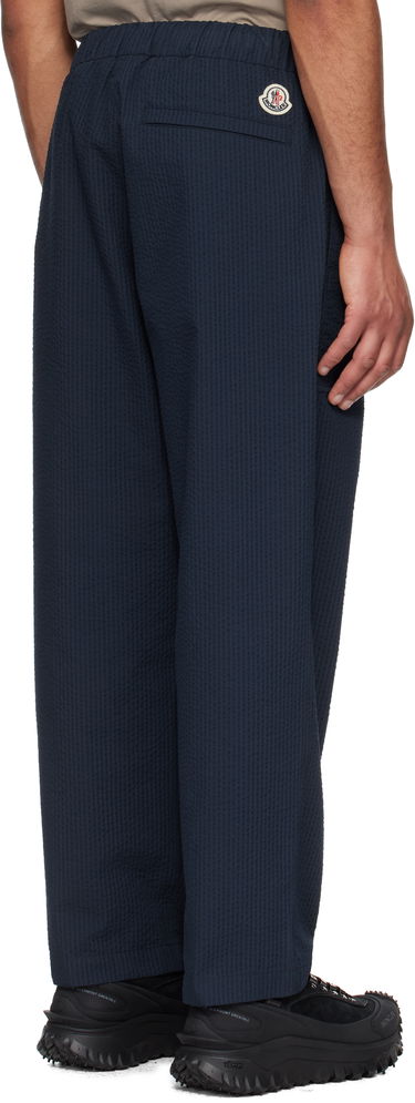 Панталони Moncler Moncler Seersucker Belted Trousers Тъмно синьо | K10912A00038598JC, 2
