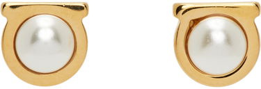 Обеци FERRAGAMO Gancini Pearl Earrings "Gold" Металик | 760121 - 696454, 0