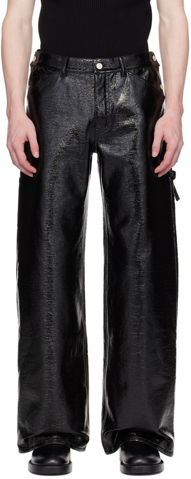 Карго панталони Courrèges Sailor Black Vinyl Trousers Черно | 124CPA188VY0014, 0