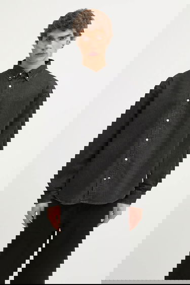 Риза Carhartt WIP Long Sleeve Relaxed Button-Down Denim Shirt Lucas Черно | I034525.8906, 0