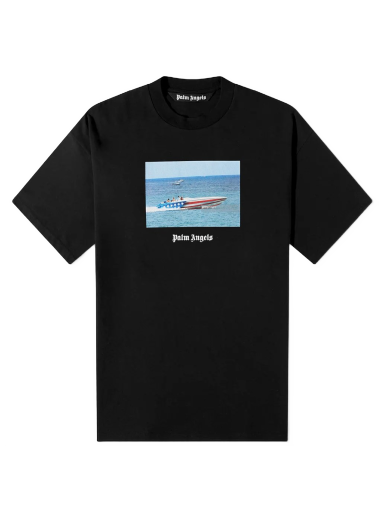 Тениска Palm Angels Getty Speedboat Tee Черно | PMAA001S23JER0031001