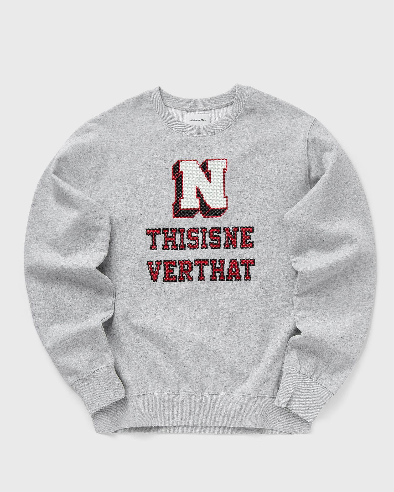 Суитчър thisisneverthat Cross Stitch Graphic Sweatshirt Сиво | TN251TSWCW04HGR, 0