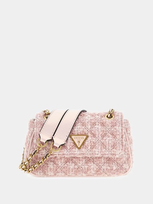 Чанта през рамо GUESS Tweed Giully Mini Crossbody Bag Розово | HWTK8748780, 0