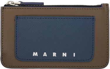 Портфейл Marni Saffiano Leather Card Holder Тъмно синьо | PFMI0080U0 LV520, 0