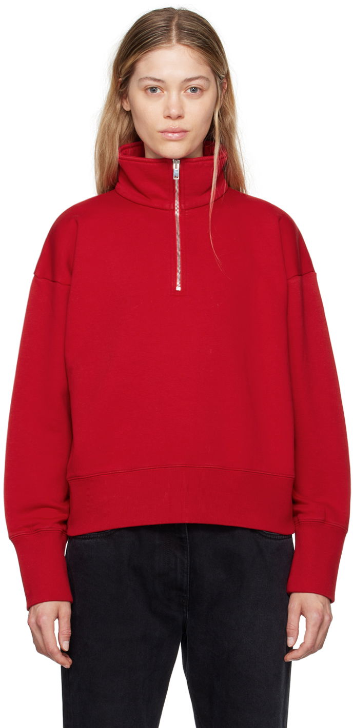 Суитчър The Row Stanfield Half-Zip Fleece Sweatshirt Червено | 8155-K561