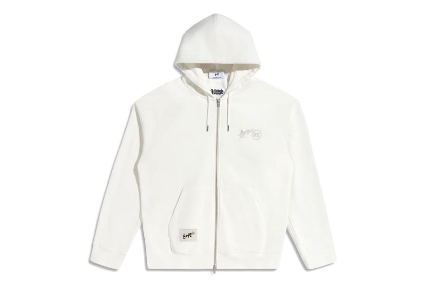 Суитчър BAPE BAPE x Highsnobiety Full Zip Hoodie Ivory Бяло | 1J73-115-901