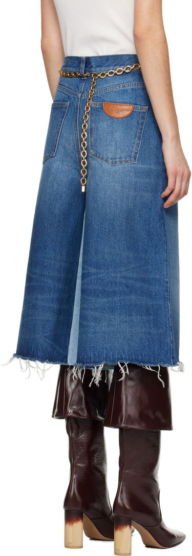 Дънки CHLOÉ Chloé Bermuda Patchwork Denim Shorts Синьо | CH25SDS02158, 2