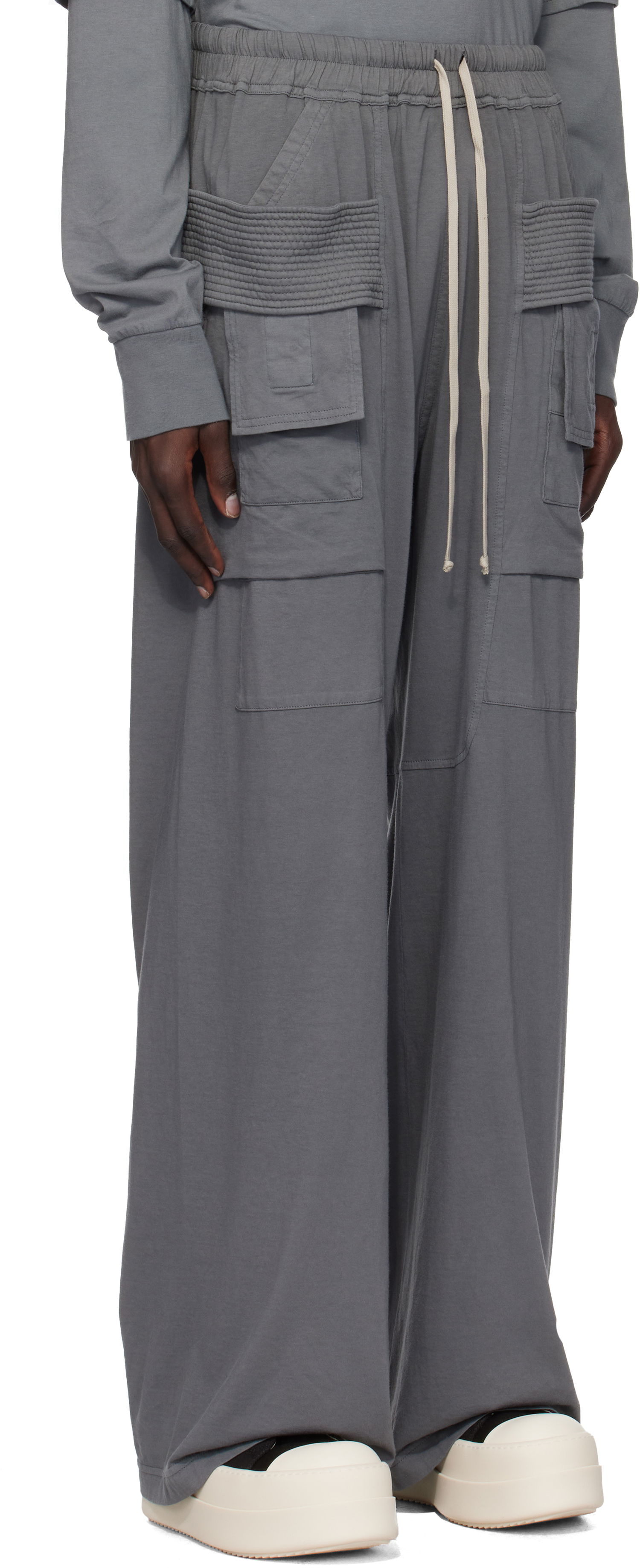 Карго панталони Rick Owens Rick Owens DRKSHDW Porterville Creatch Wide Drawstring Cargo Pants Сиво | DU02D2394 RN, 1