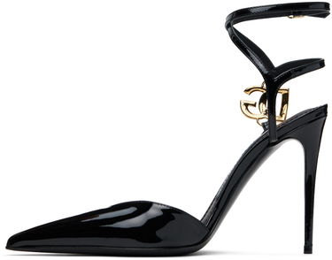 Кецове и обувки Dolce & Gabbana Lollo Patent Leather Slingback Heels Черно | CG0726 AP622, 2