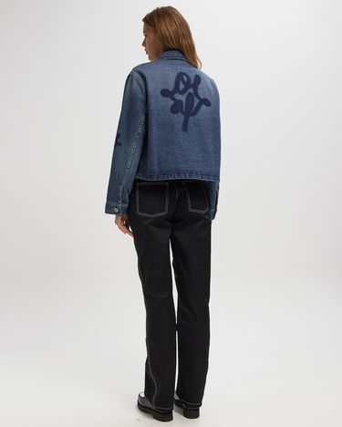 Яке ØLÅF Monogram Denim Jacket Синьо | W220502-BLUE, 2