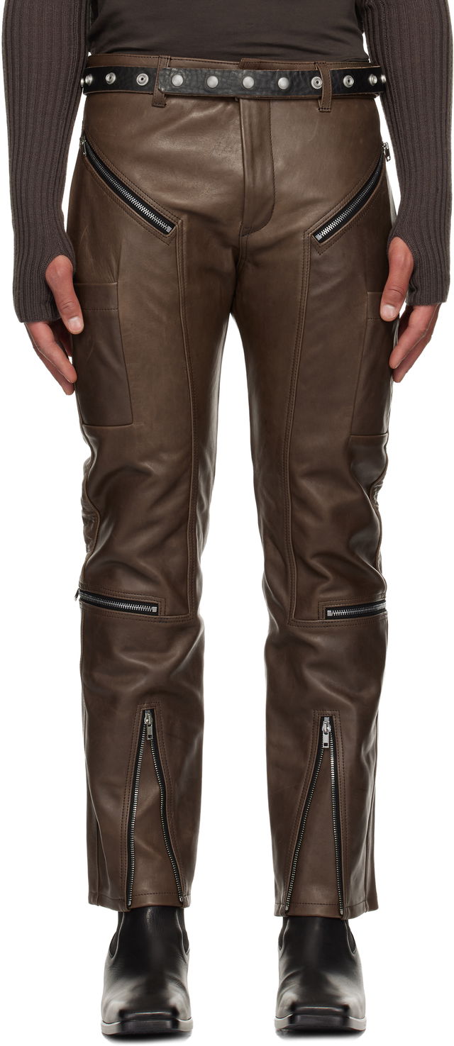 Rick Owens Concordians Headon Multi-zip Leather Pants