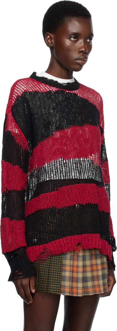 Пуловер Andersson Bell Andersson Bell Striped Distressed Knit Sweater Червено | atb1284m, 4