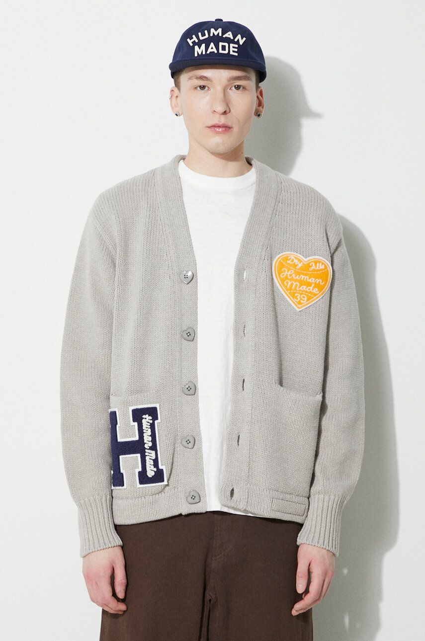 Пуловер Human Made Low Gauge Knit Cardigan Сиво | HM27CS036, 0