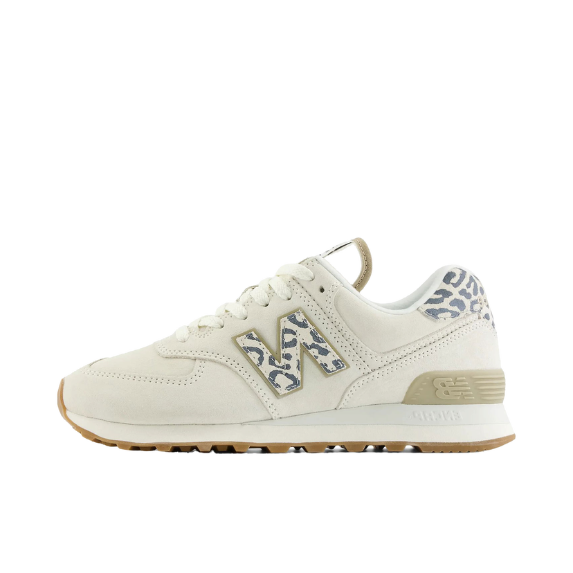 Кецове и обувки New Balance 574 Sea Salt Leopard Gum (Women's) Бяло | WL574XD2