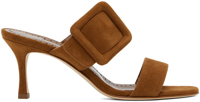 Manolo Blahnik Gable Suede Heeled Sandals