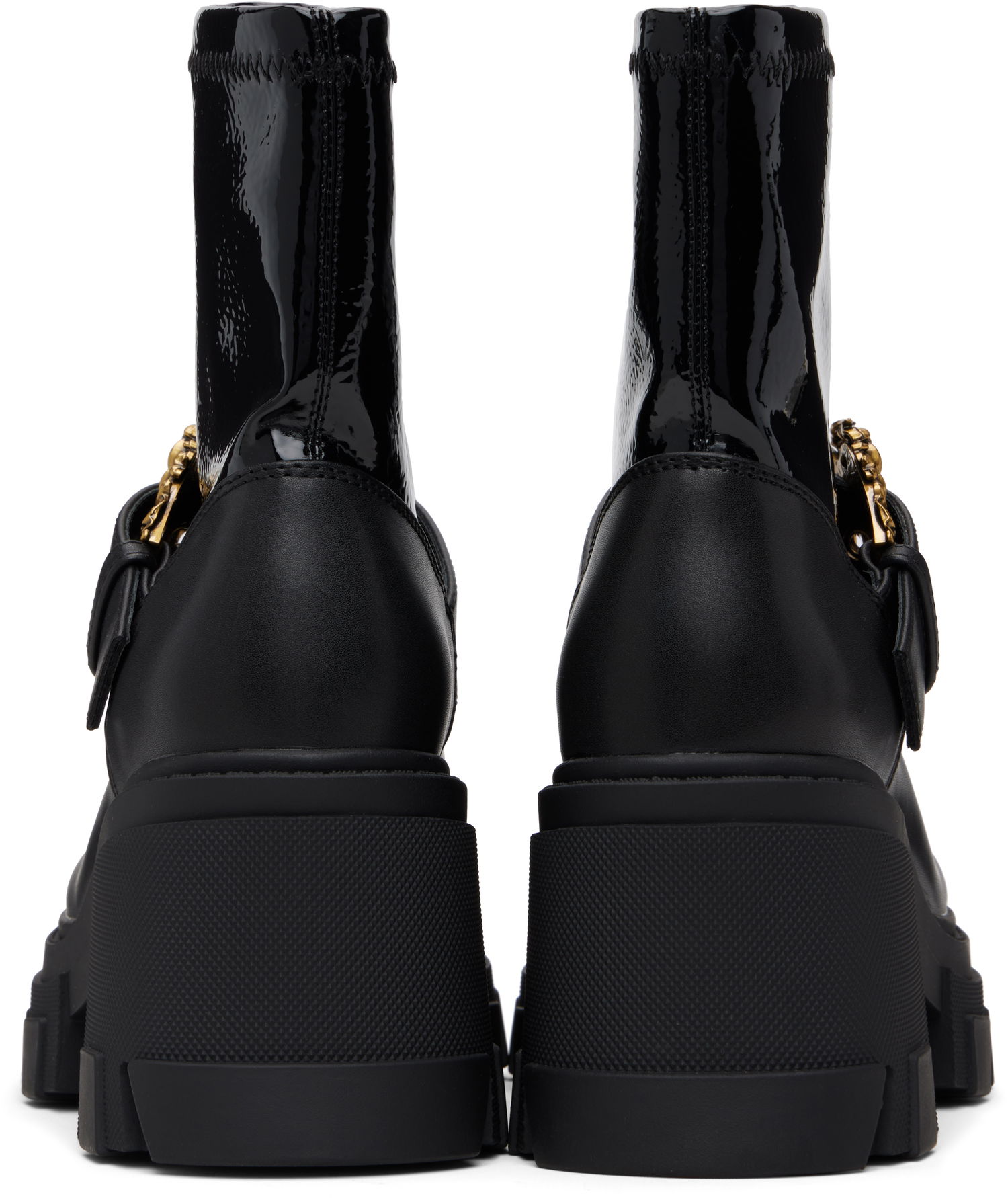 Кецове и обувки Versace Sophie Baroque Buckle Boots Черно | E79VA3S80_EZSC73, 1