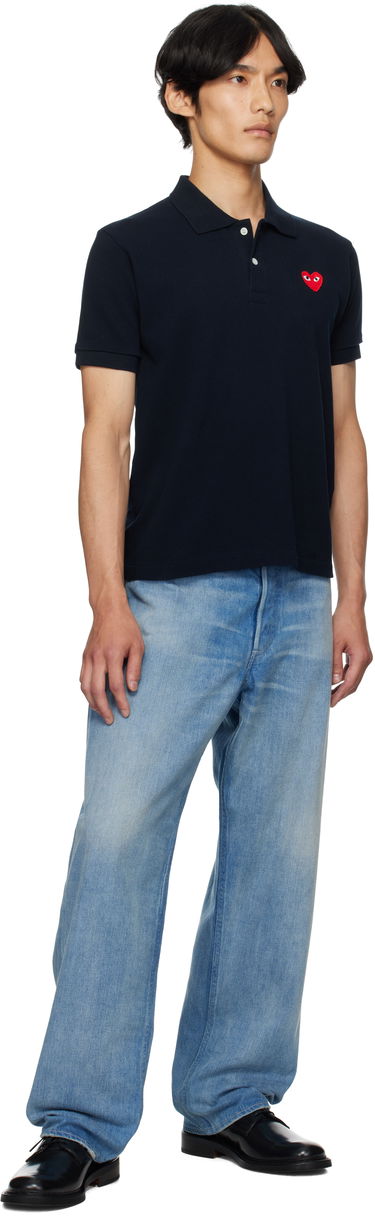 Поло тениска Comme des Garçons Comme des Garçons Play Heart Patch Polo Тъмно синьо | AZ-T006-051, 3