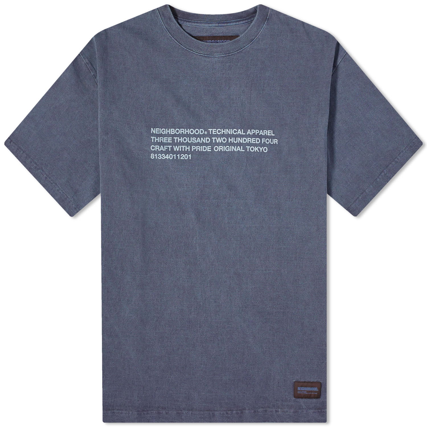 Тениска Neighborhood Pigment Dyed T-Shirt Тъмно синьо | 232UNNH-CSM02-NY, 0