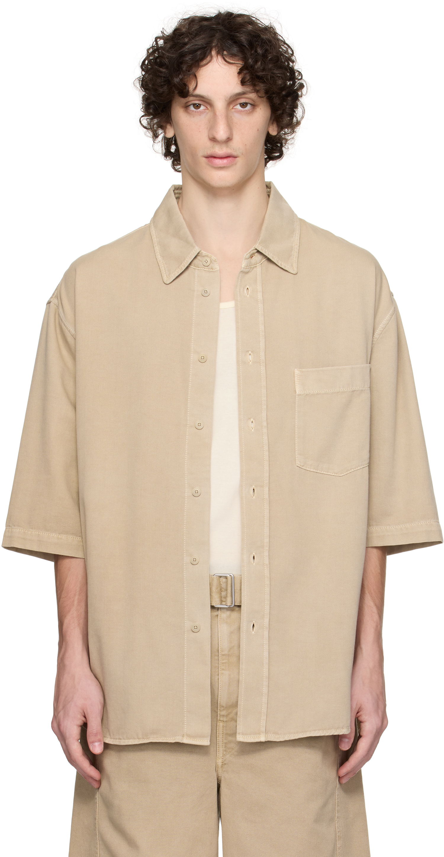 Риза LEMAIRE Lemaire Short Sleeve Denim Shirt Бежово | SH1174 LD1044, 0