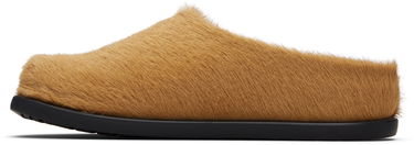 Кецове и обувки Marni Calf-Hair Fussbett Slip-on Loafers Кафяво | 82323, 2