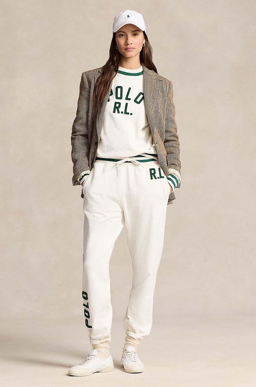 Спортни панталони Polo by Ralph Lauren Sweatpants With Logo Print Бяло | 211941212