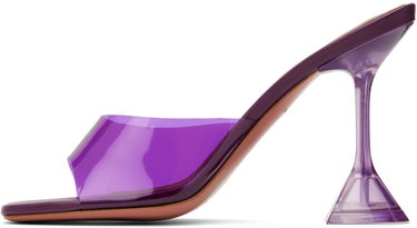 Грижа за обувките Amina Muaddi Amina Muaddi Lupita Glass Slipper Heeled Sandals Лилаво | LUPITA GLASS SLIPPER CL PLEXI PV, 2