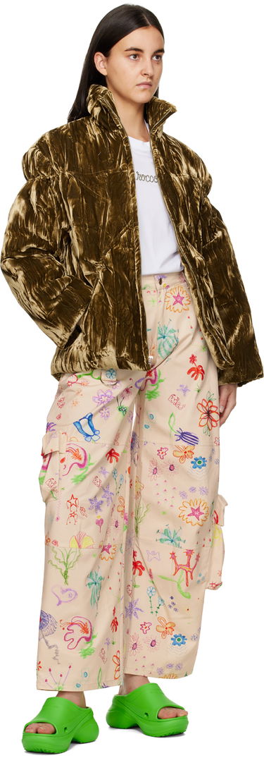 Пухо яке Collina Strada Collina Strada Velvet Puffer Jacket Кафяво | XX5001 CRUSHED VELVET, 3
