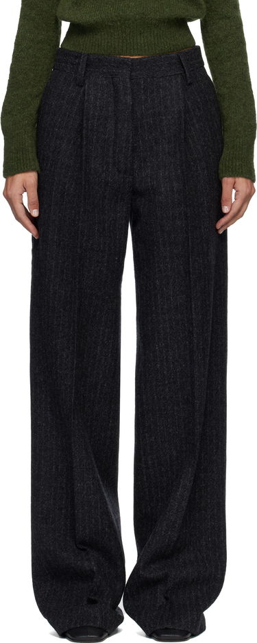 Панталони Dries Van Noten Dries Van Noten Pinstripe Pleated Wool Trousers Сиво | 252-010922-2042, 0