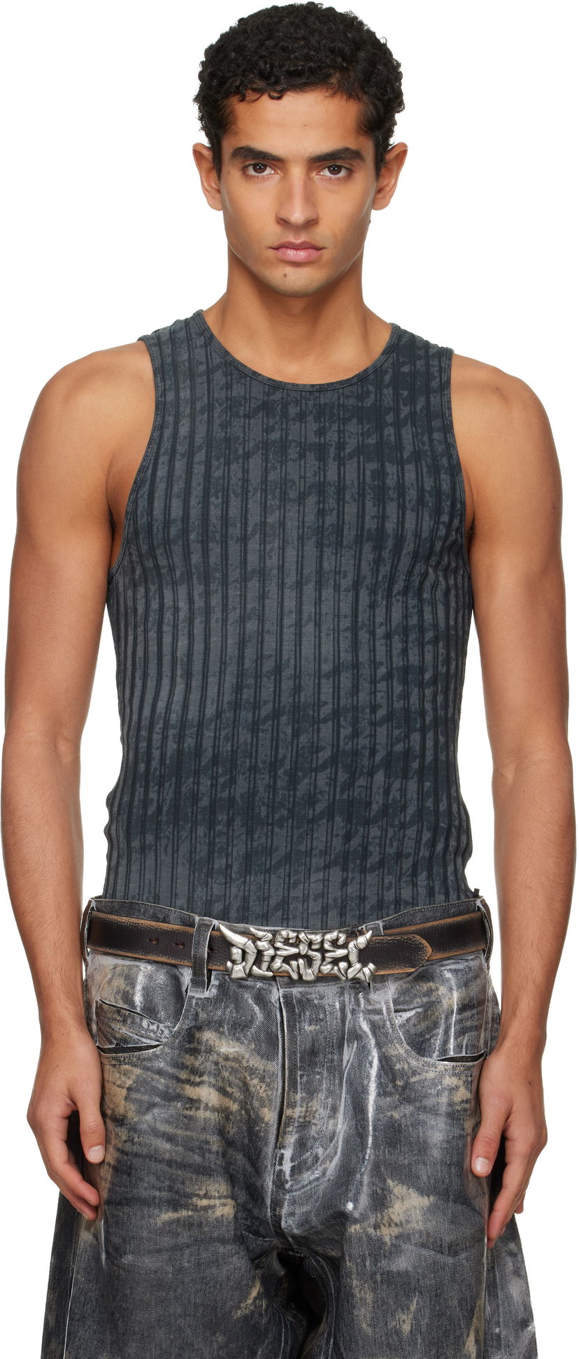 Потник Diesel Ribbed Distressed Tank Top Сиво | A21587-0QKBU-02A