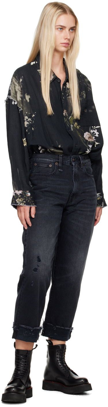 Дънки R13 R13 Mid-Rise Straight Boyfriend Jeans Черно | R13W5083-394A, 3