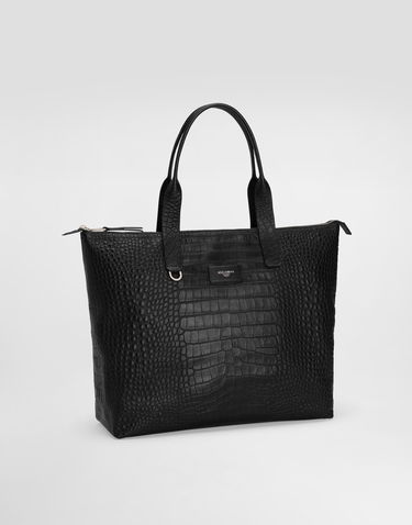 Голяма пазарска чанта Dolce & Gabbana Dolce & Gabbana Crocodile-print Calfskin Shopper Bag Черно | BM2375AS42280999, 2