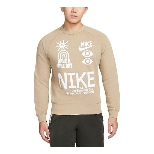 Пуловер Nike NSW Graphic Printed Crew Neck Sweatshirt Бежово | DQ4170-247, 0