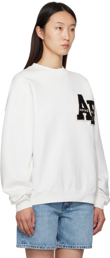 Суитчър Anine Bing Anine Bing Miles Oversized Letterman Sweatshirt Бяло | A-08-10074-OFW1, 4