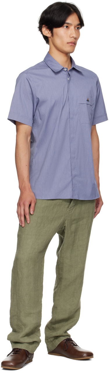 Риза Vivienne Westwood Vivienne Westwood Classic Short Sleeve Shirt Синьо | 24010004-W012Z-, 3