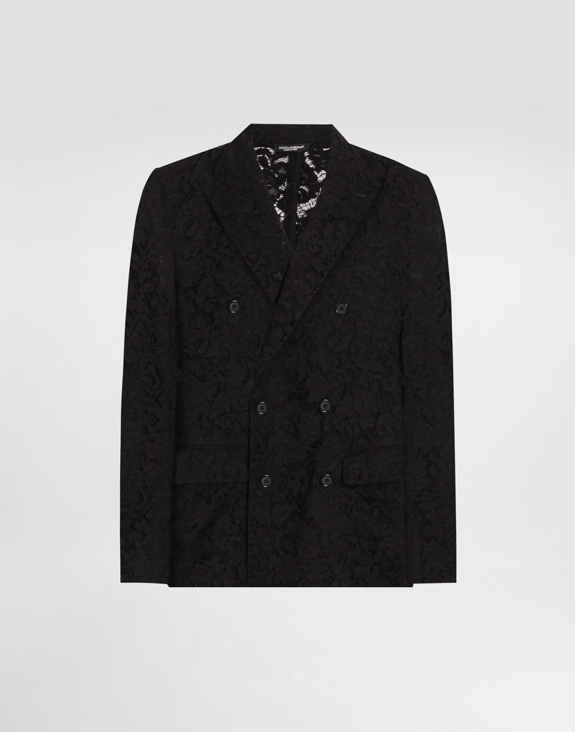 Яке Dolce & Gabbana Dolce & Gabbana Double-breasted Cordonetto Lace Jacket Черно | G2SV7THLM5EN0000