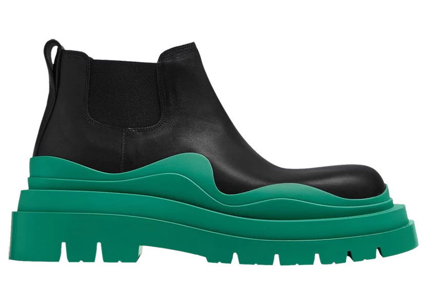 Кецове и обувки Bottega Veneta Tire Boot Mid Black Acid Turquoise Зелено | 630281VBS501489, 0