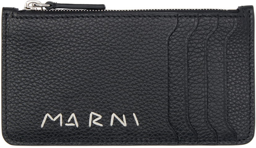 Портфейл Marni Leather Card Holder Черно | PFMI0103U1 P6533