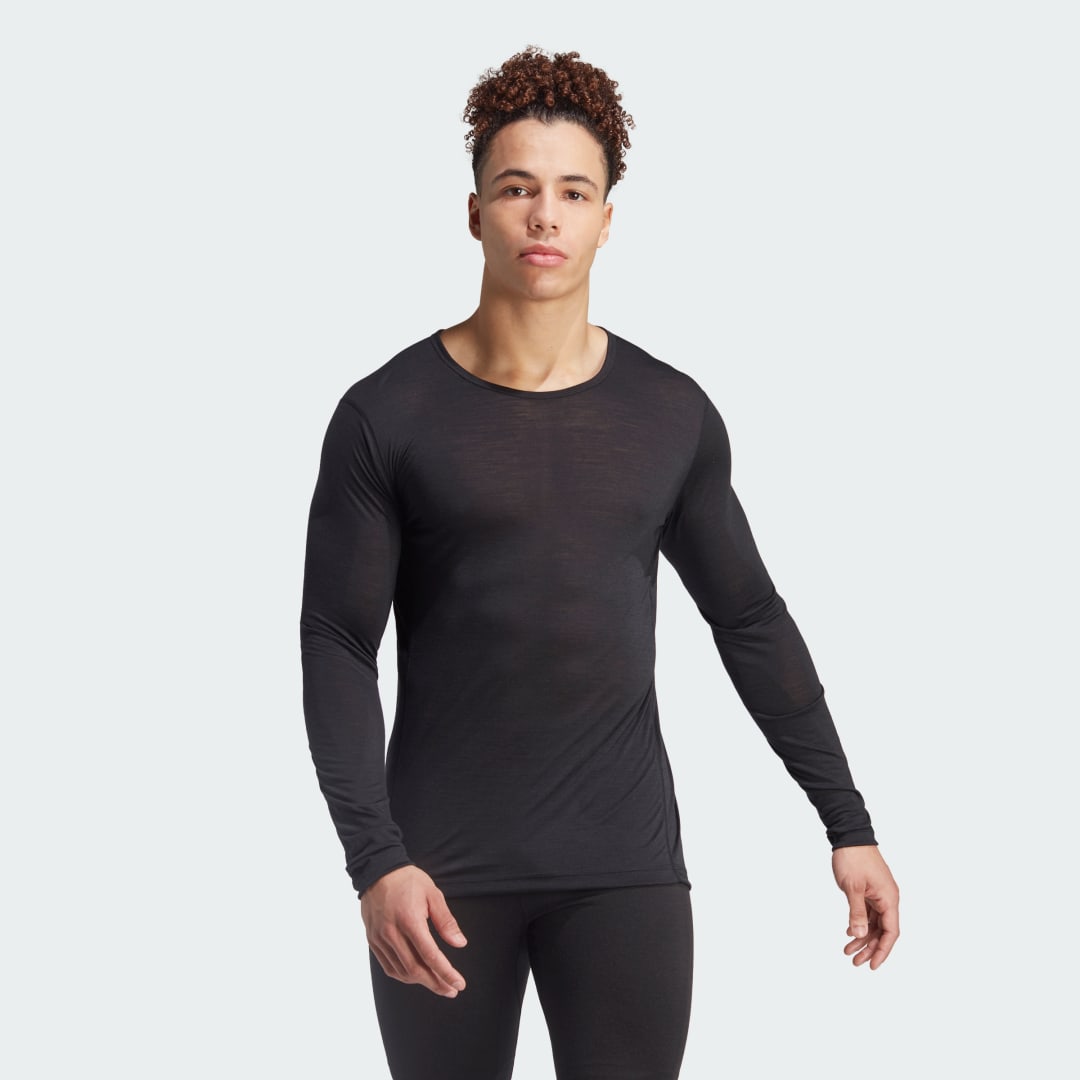 Тениска adidas Originals Xperior Merino 150 Baselayer Top Черно | HZ8559, 1