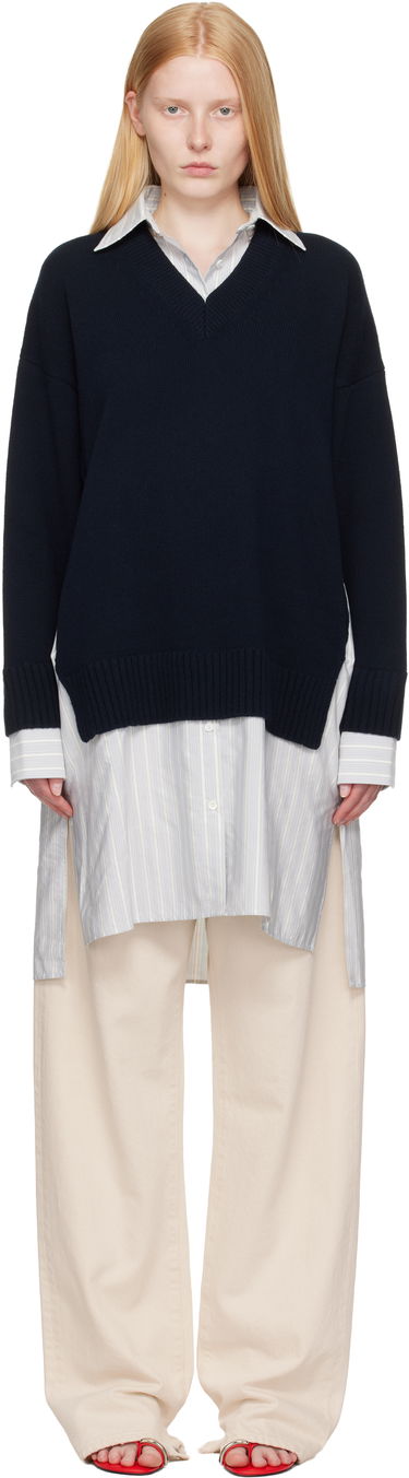 Пуловер Stella McCartney Stella McCartney Crewneck Jumper Shirt Dress Тъмно синьо | 6K10643S2583, 0