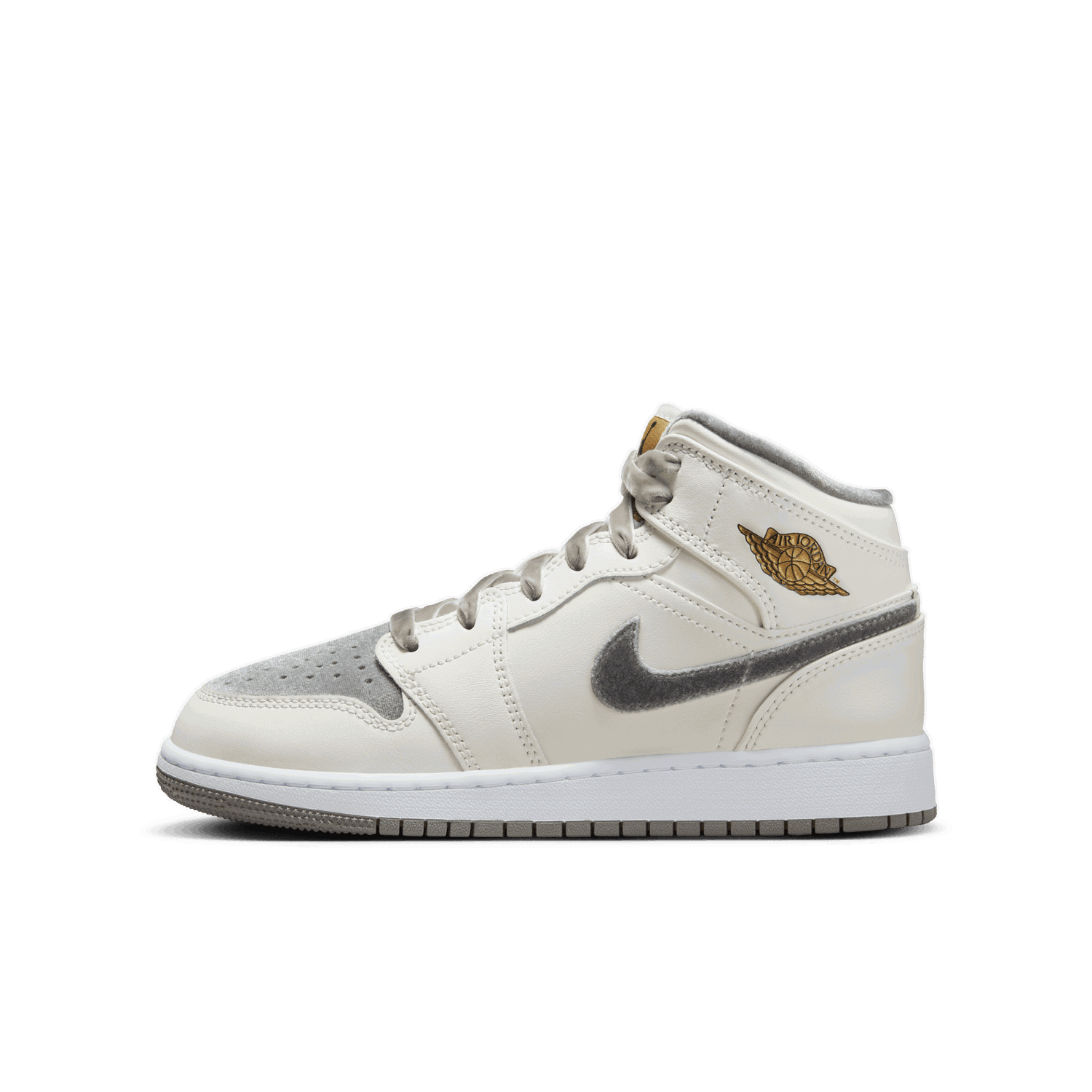 Кецове и обувки Jordan Air Jordan 1 Mid SE "Velvet Toe" GS Бяло | FB9899-100, 0