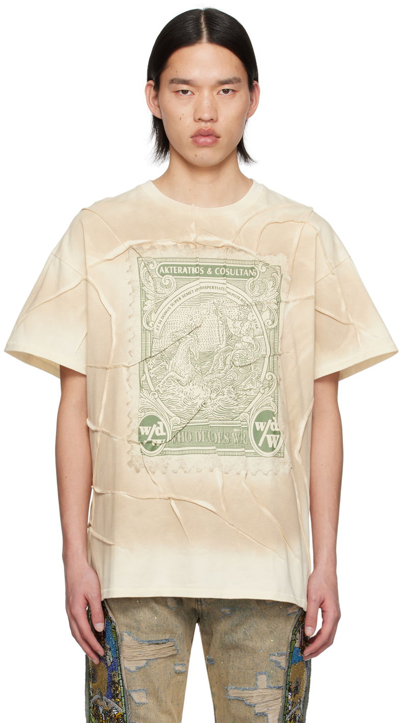 Тениска Who Decides War Currency Graphic Panelled T-Shirt Бежово | 1110110019SS24, 0