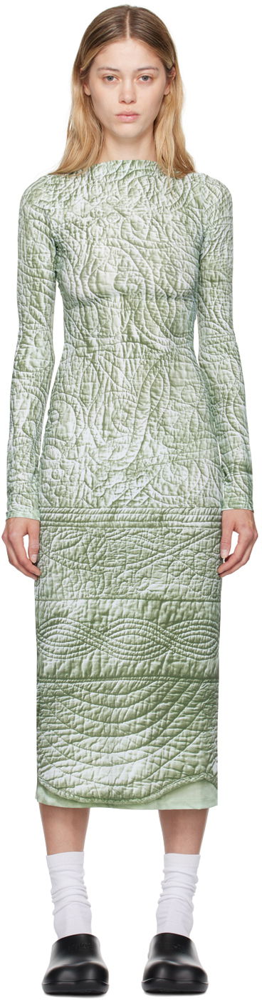 Pокля Maison Margiela MM6 Green Printed Midi Dress Сиво | S52DD0046 M20024, 0