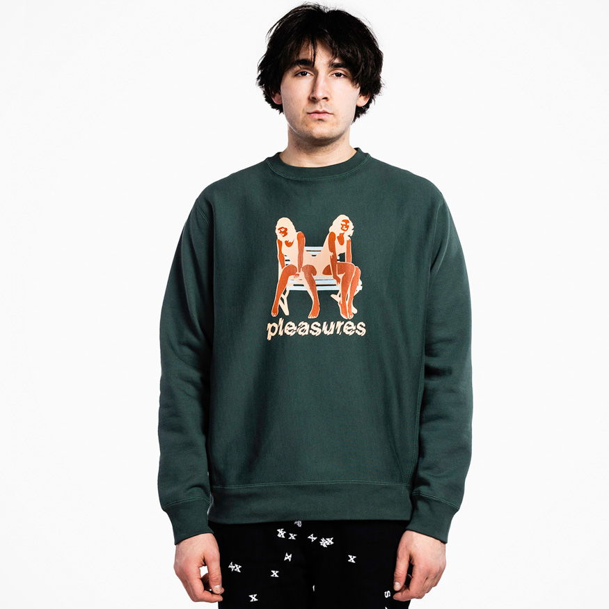 Суитчър Pleasures Bench Premium Crewneck Зелено | P21W048-GREEN, 0