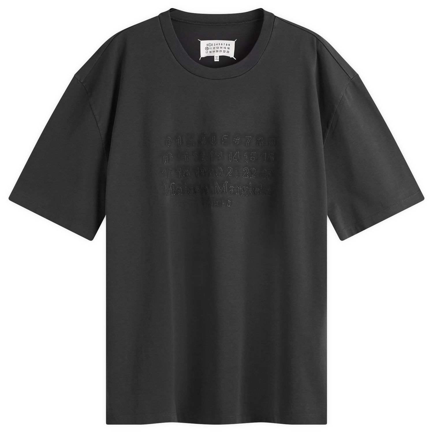 Тениска Maison Margiela T-Shirt Number Embroidery Washed Черно | S50GC0703-S23883-960, 0