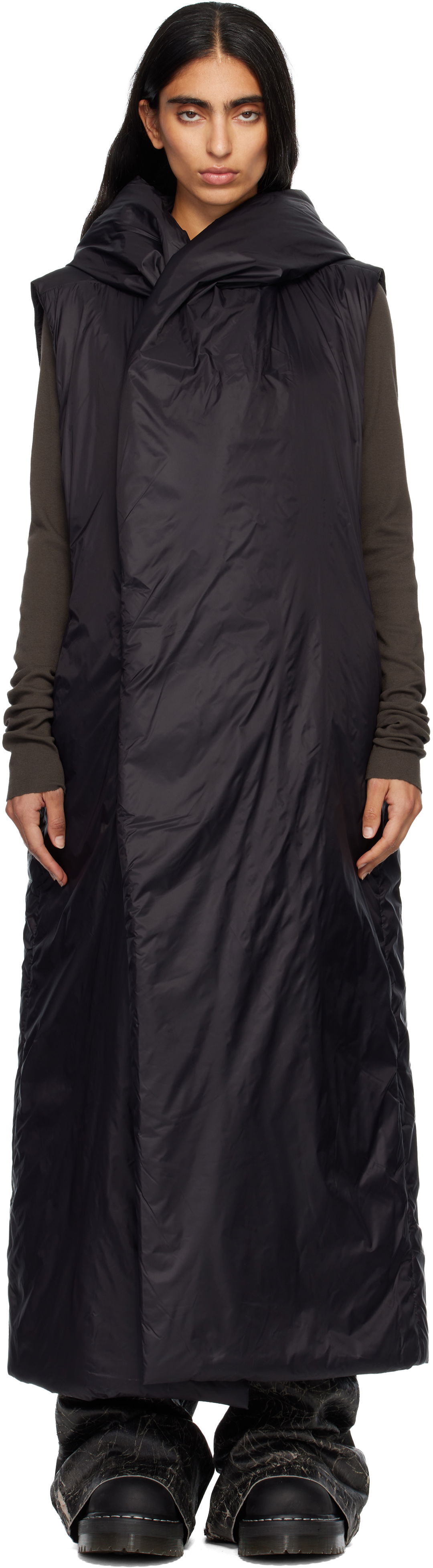 Палта Rick Owens Rick Owens DRKSHDW Concordians Hooded Liner Coat Черно | DS02E7922 NP, 0