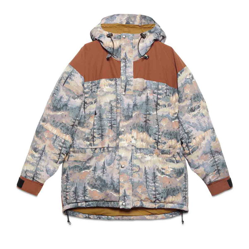 Пухо яке Gucci The North Face x Padded Jacket Forest Print Сиво | 670890 XAADF 3412