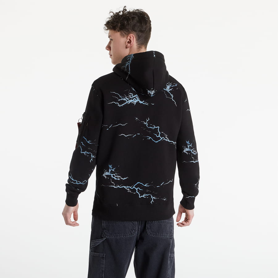Суитчър Alpha Industries Lightning AOP Hoody Черно | 106330-95, 1