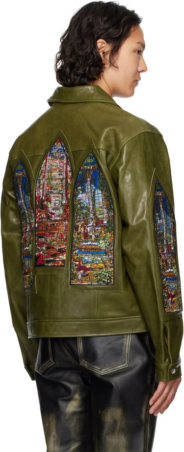 Яке Who Decides War Who Decides War Eden Leather Jacket Зелено | 1131250011SS25, 2