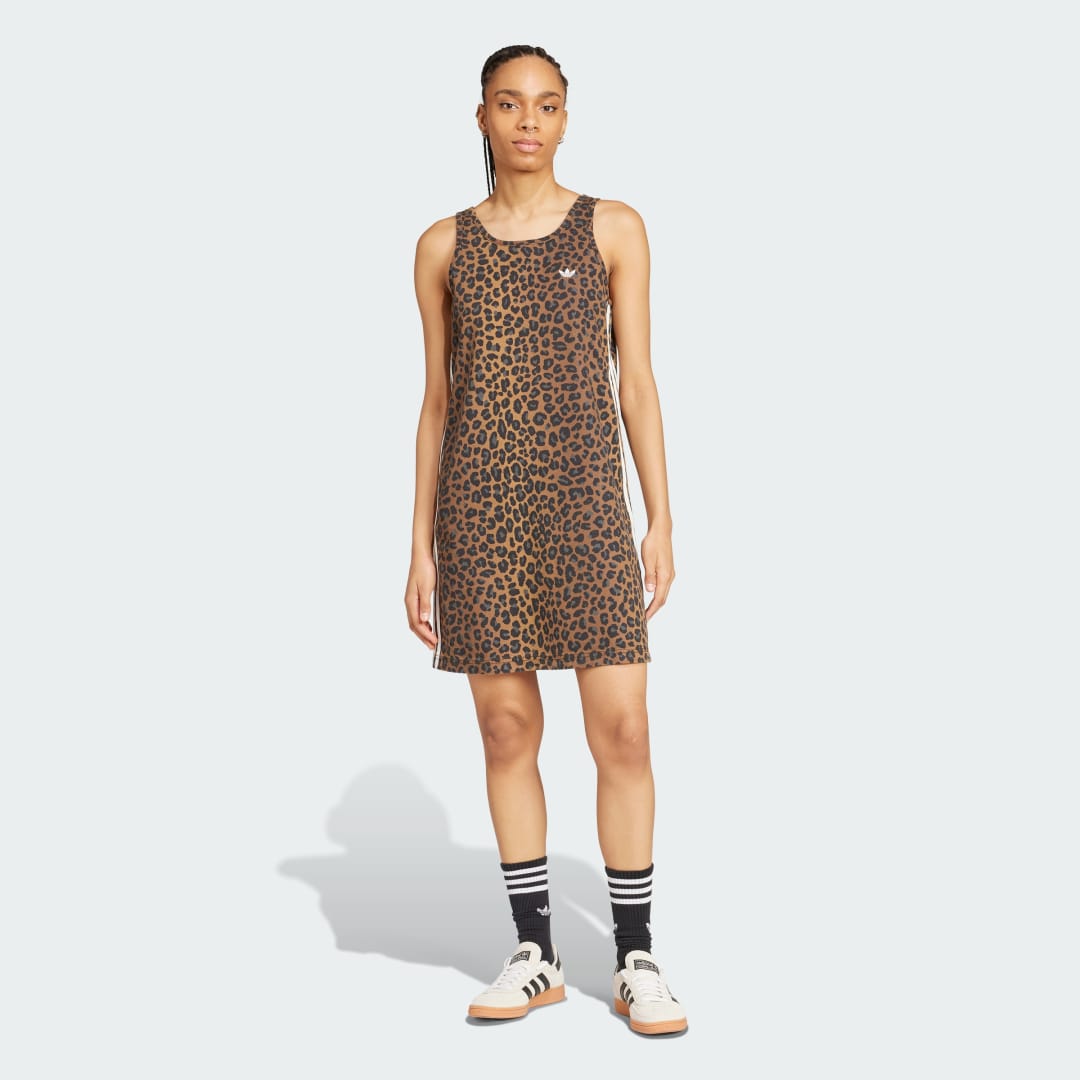 Pокля adidas Originals Originals Leopard Print Tank Dress Кафяво | KA2677, 0
