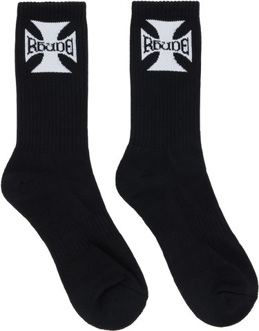 Чорапи Rhude Rhude Boys Logo Socks Черно | RHPF25SO02750, 0